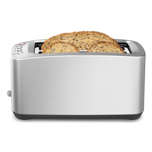 Breville BTA830XL Die-Cast Long Slot Smart Toaster — 4 Slice, Brushed Stainless Steel