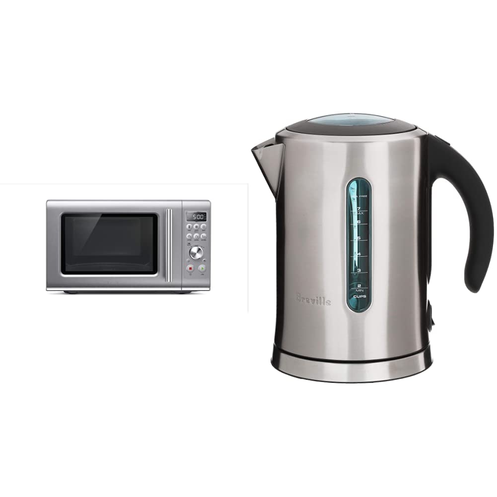 Breville BMO650SIL Compact Wave Soft Close Microwave, 25L, Silver