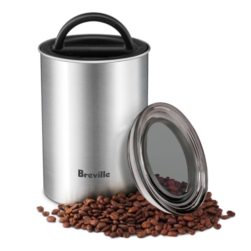 Breville Bean Keeper Coffee Canister – 500g Capacity, Brushed Stainless Steel