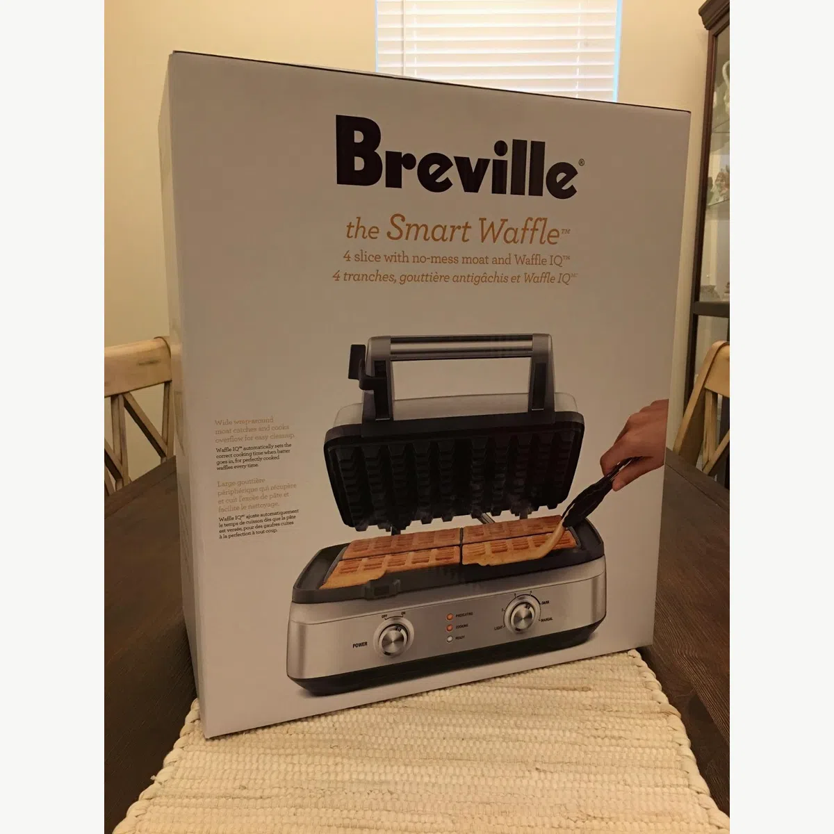 Good waffles, dark setting runs hot