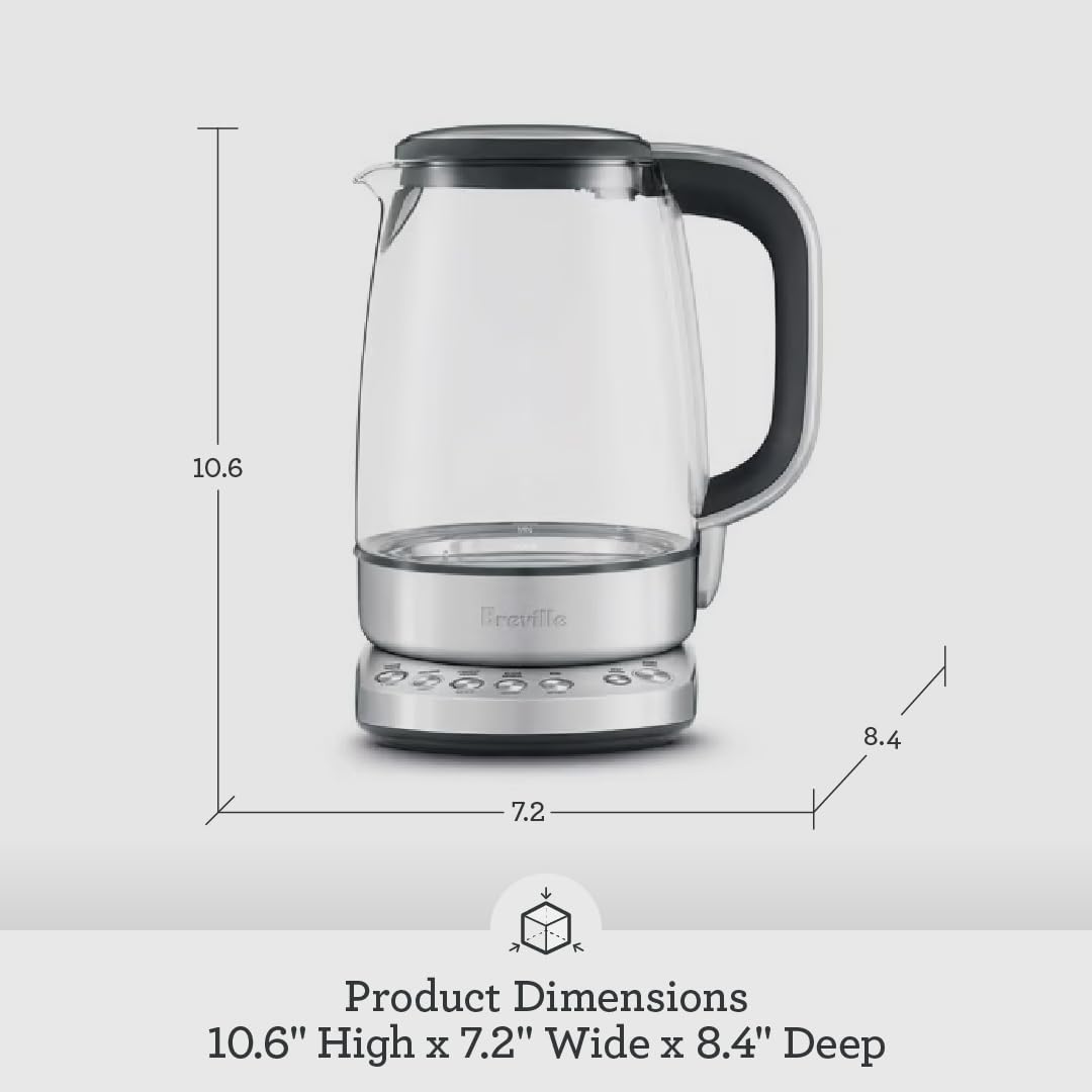 Breville IQ Kettle Pure 1.7L Variable Temperature Water Heater, Brushed Stainless Steel