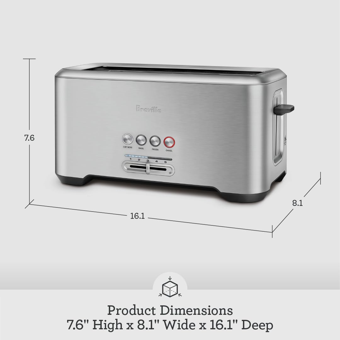 Breville Bit More Toaster, 4 Slice, Brushed Stainless Steel