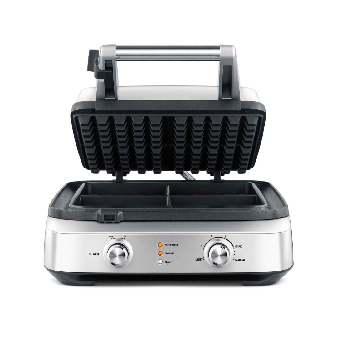 Breville Smart Square 4-Slice Waffle Maker – Brushed Stainless Steel (BWM604BSS)