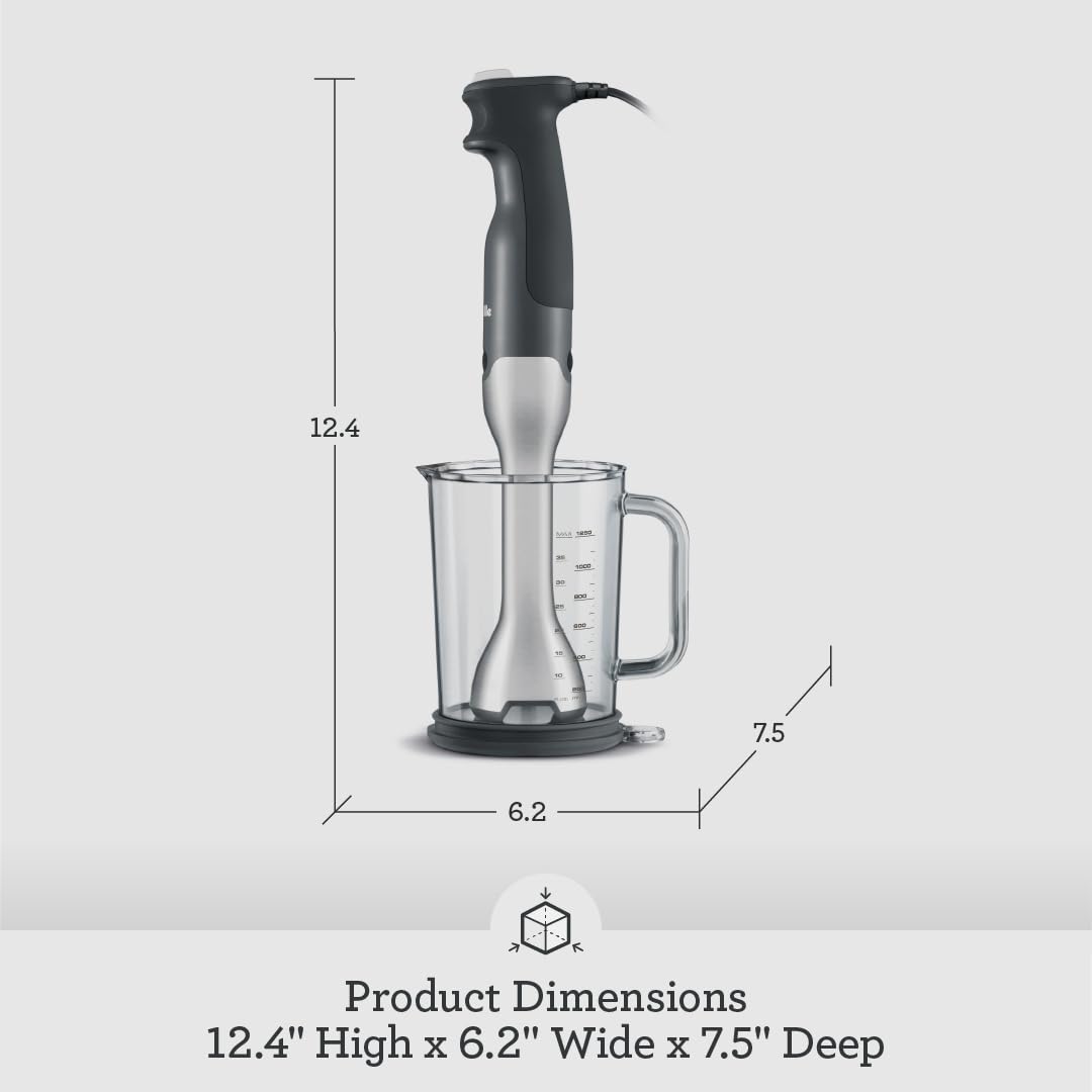 Breville Control Grip Immersion Blender (BSB510XL) — Brushed Stainless Steel, with 42 oz Jug and Whisk