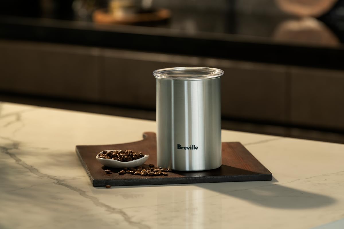 Breville Bean Keeper Coffee Canister – 500g Capacity, Brushed Stainless Steel