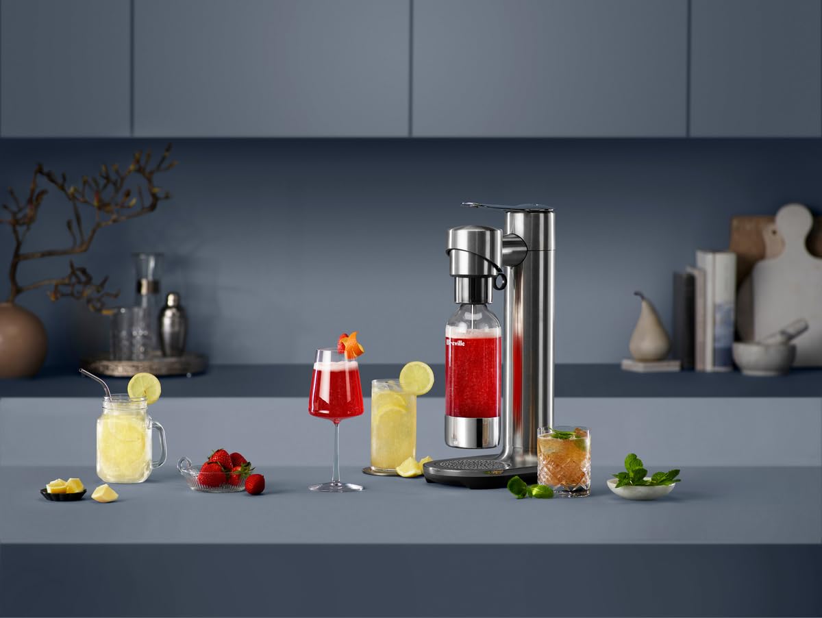 Breville InFizz Fusion Sparkling Water and Beverage Carbonator, Black Truffle
