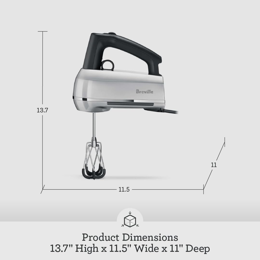 Breville BHM800SIL Handy Mix Scraper Hand Mixer, Silver