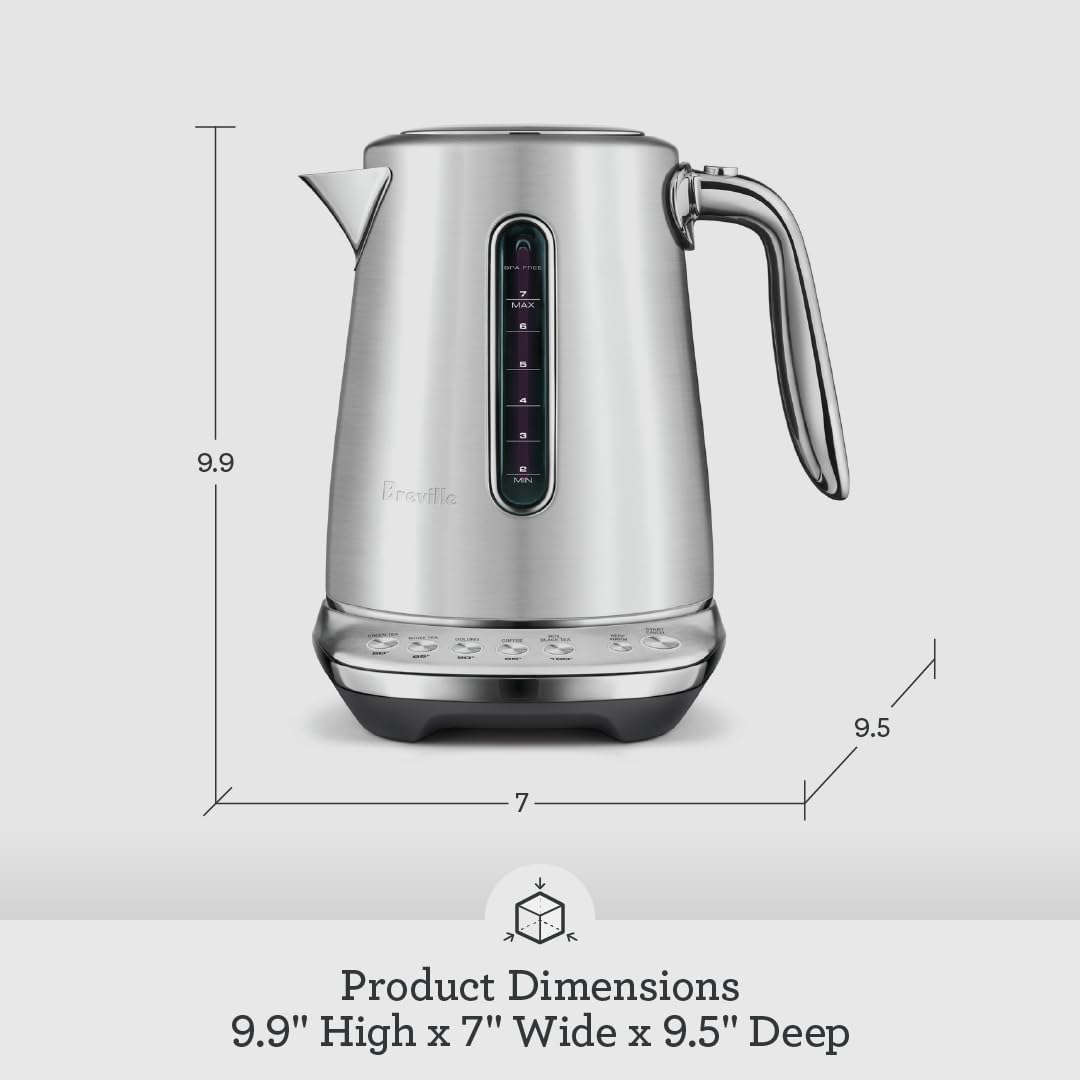 Breville Smart Kettle Luxe Water Heater BKE845BRT, 7 Cup, Black Truffle
