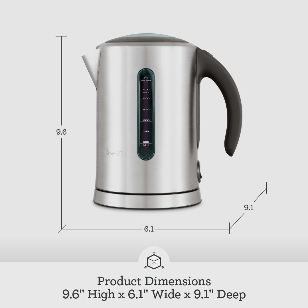Breville BKE700BSS Soft Top Pure Hot Water Kettle, 7 Cup, Brushed Stainless Steel