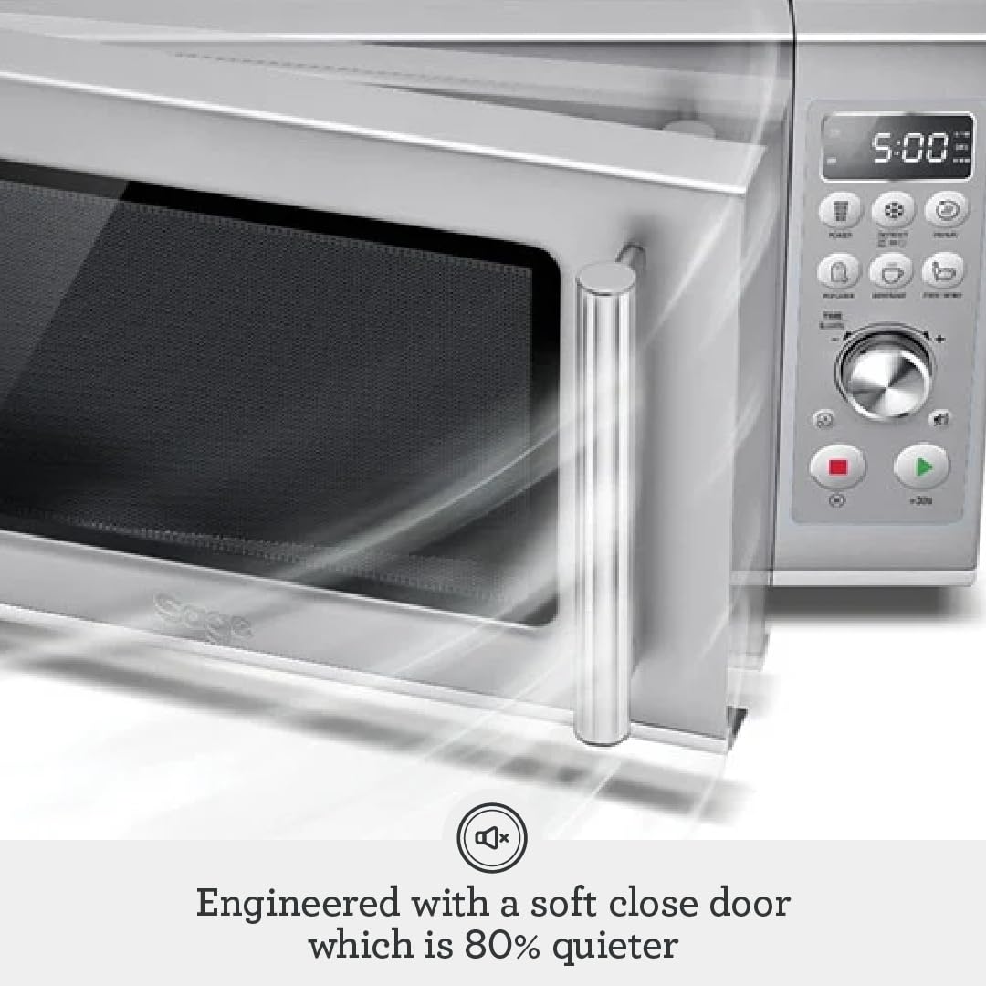 Breville BMO650SIL Compact Wave Soft Close Microwave, 25L, Silver