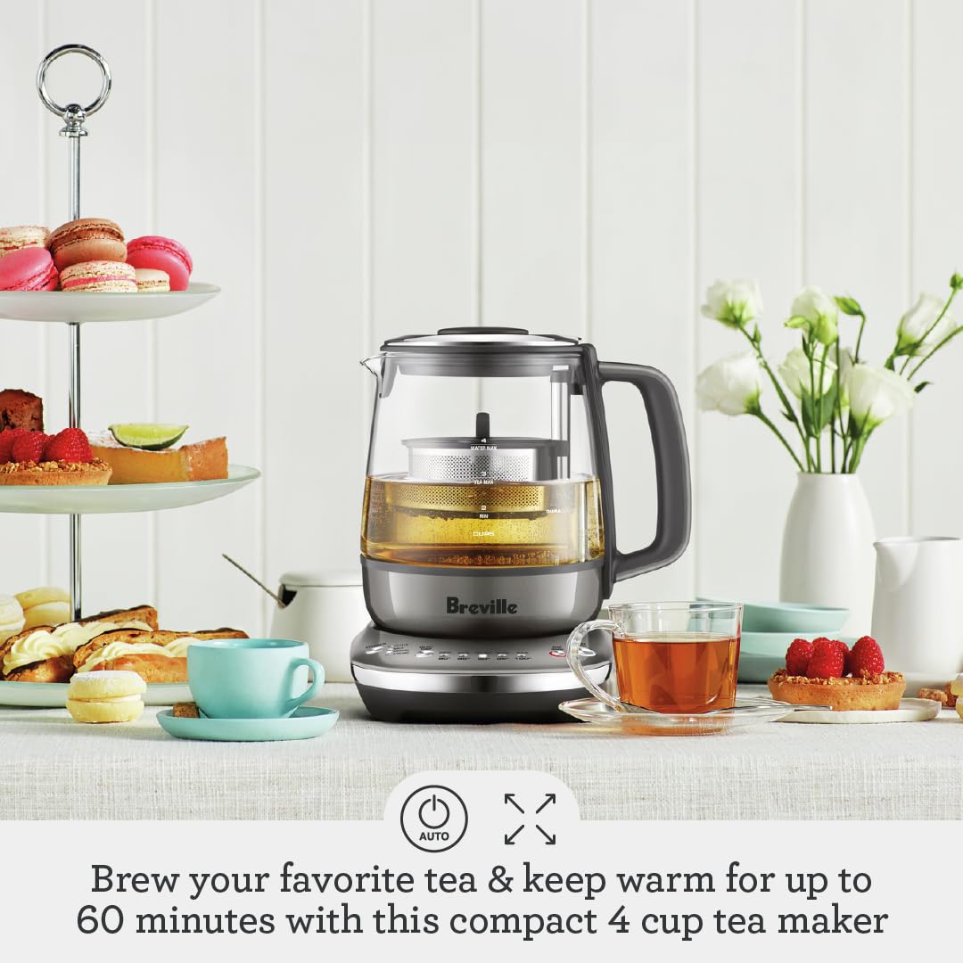 Breville the Tea Maker Compact, 34 oz, Smoked Hickory