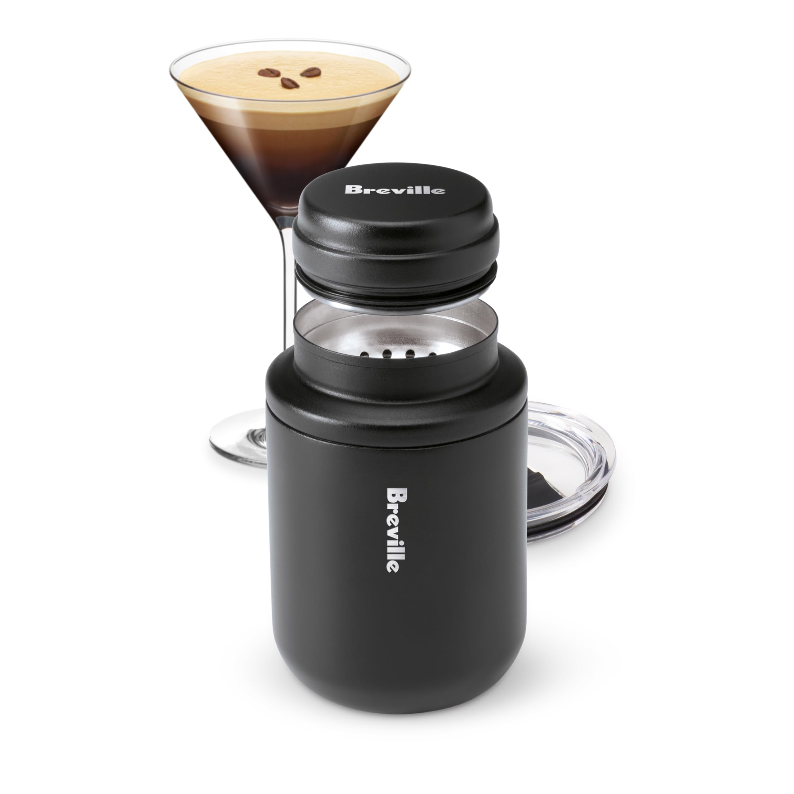 Breville Shake and Take Thermal Travel Cup and Cocktail Shaker – Black Truffle
