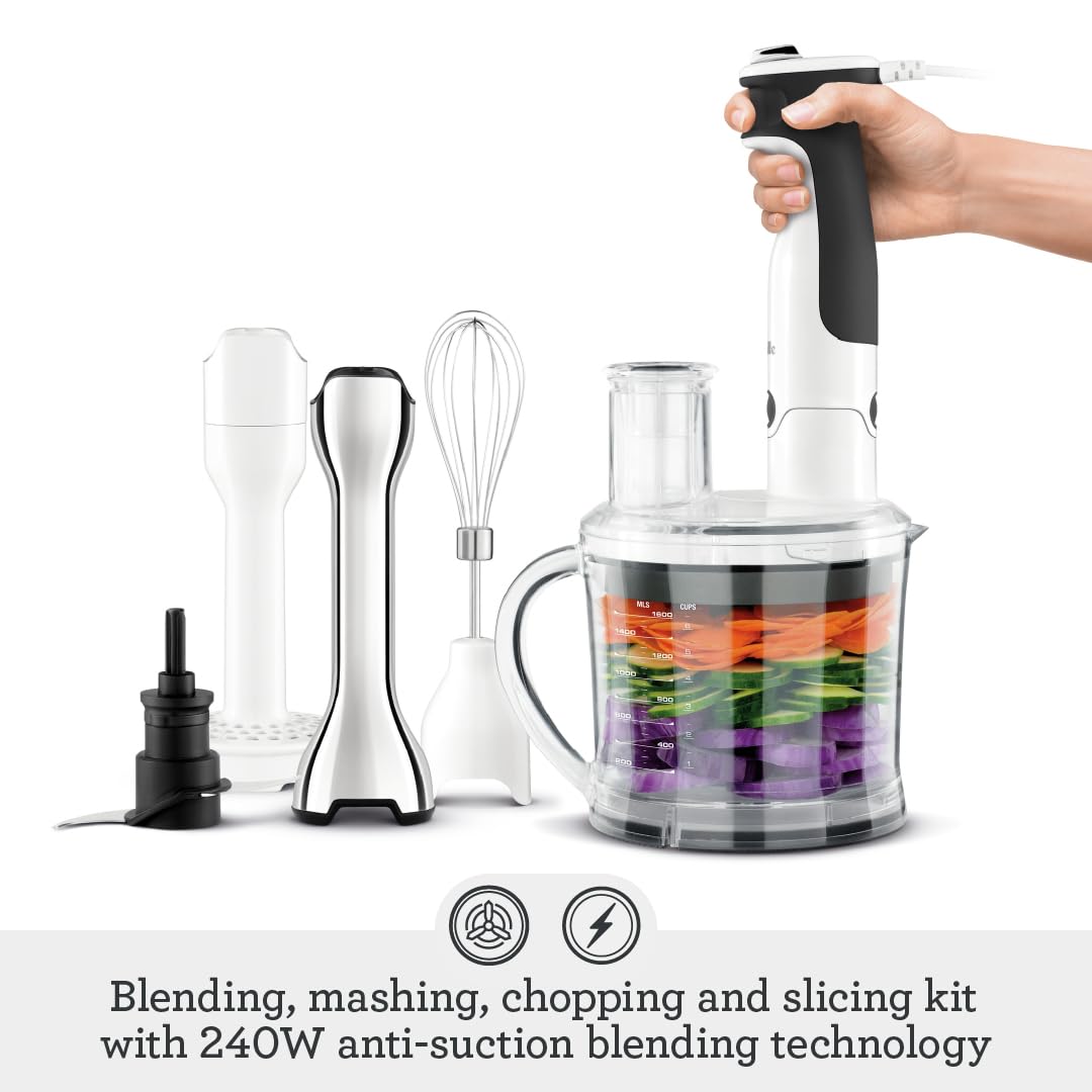 Breville All In One Processing Station and Immersion Blender BSB530XL, Brushed Stainless Steel