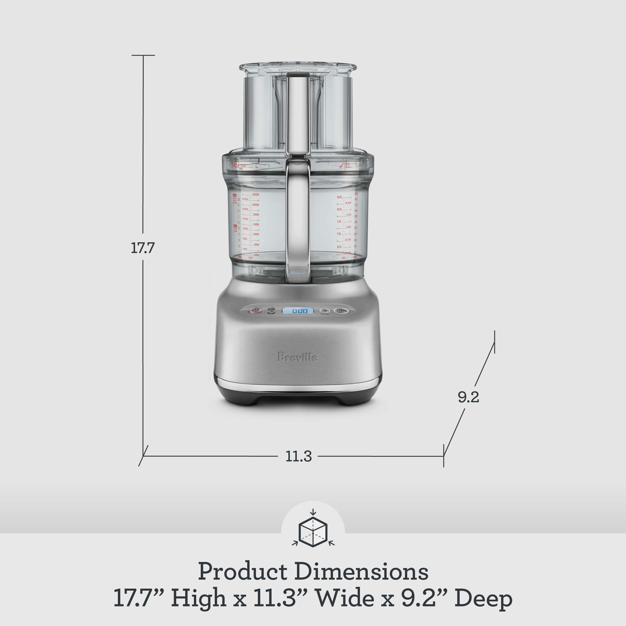 Breville Sous Chef 16 Food Processor, 16 Cup, Black Truffle (BFP810)