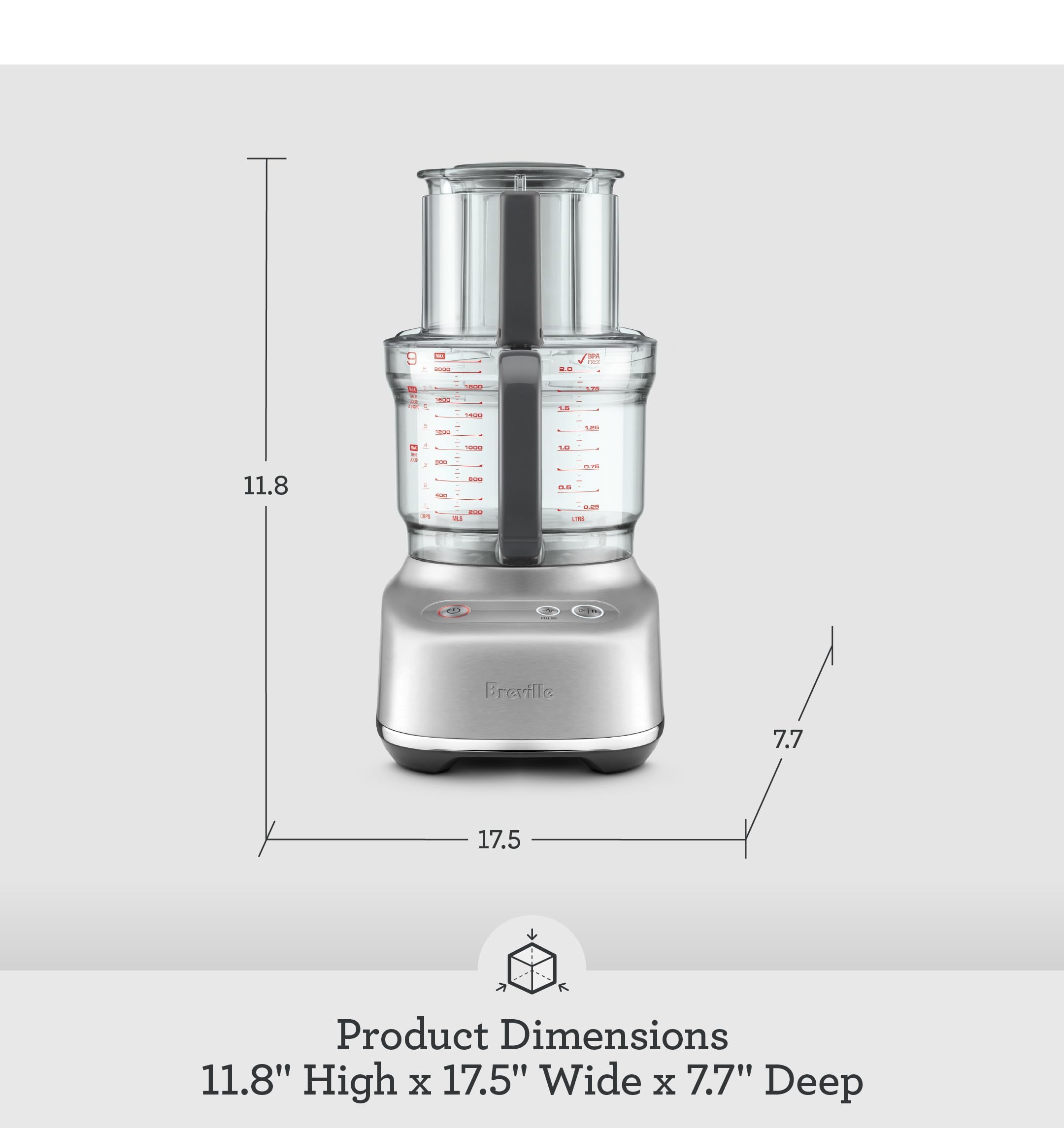 Breville Paradice 9 Food Processor and Dicer, 9 Cup, Black Truffle (BFP638)