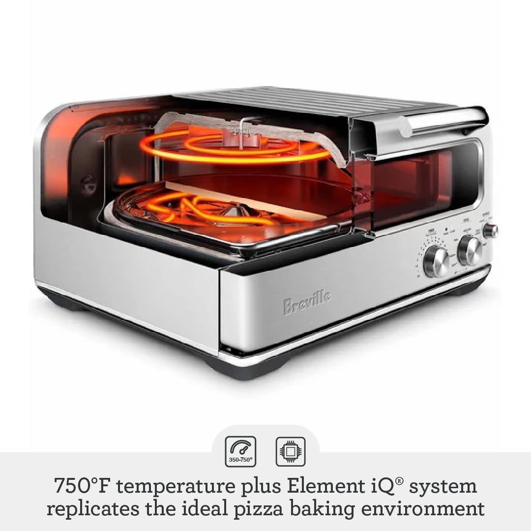 Breville Smart Oven Pizzaiolo Countertop Pizza Maker, Black Truffle (BPZ820BTR)