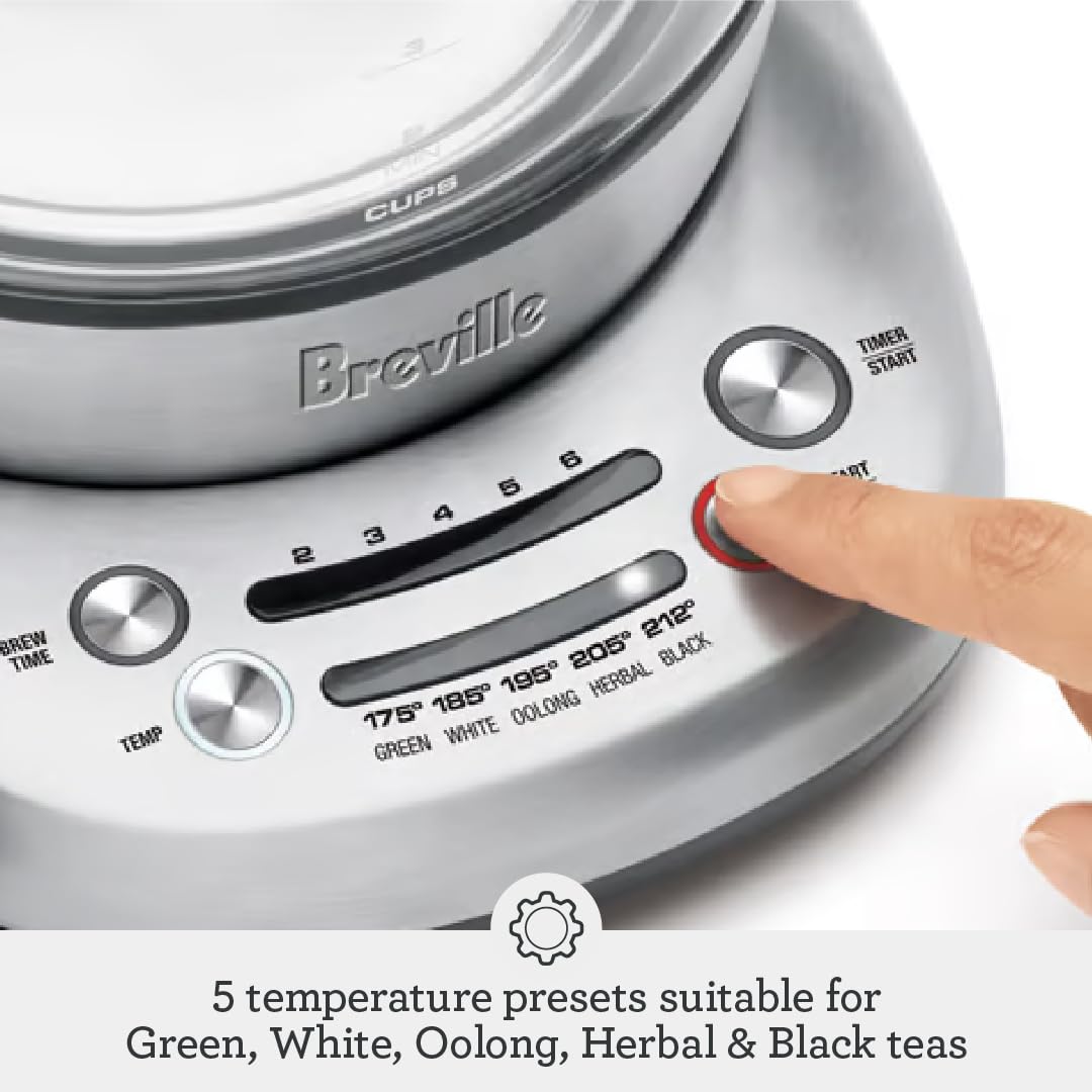 BTM600CLR Smart Tea Infuser Tea Maker, Brushed Stainless Steel 8" x 6" x 9"
