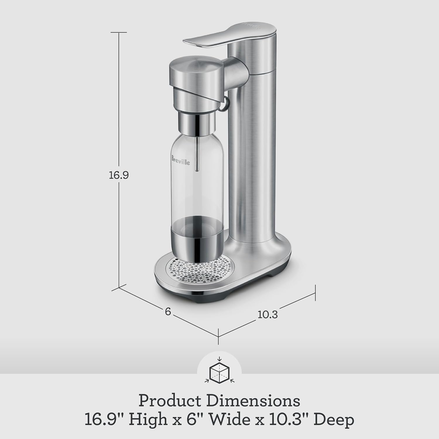 Breville InFizz Fusion Sparkling Water and Beverage Carbonator, Black Truffle
