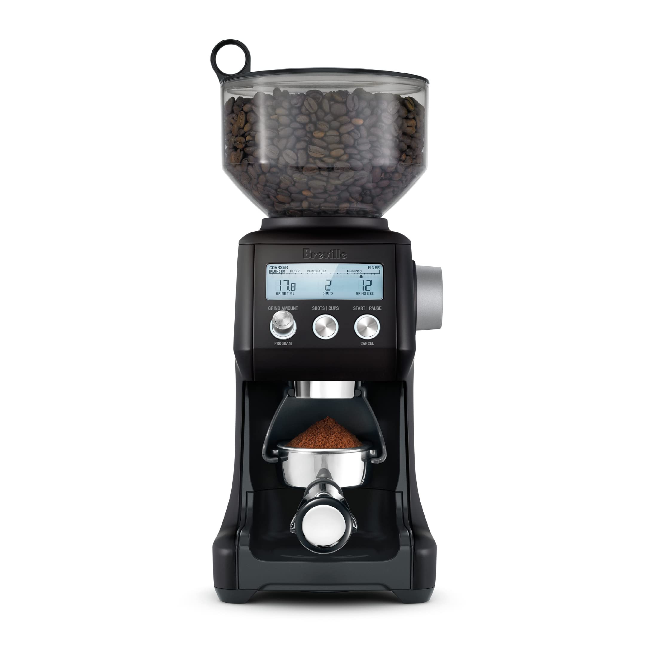Breville Smart Grinder Pro for Coffee and Espresso, Black Truffle