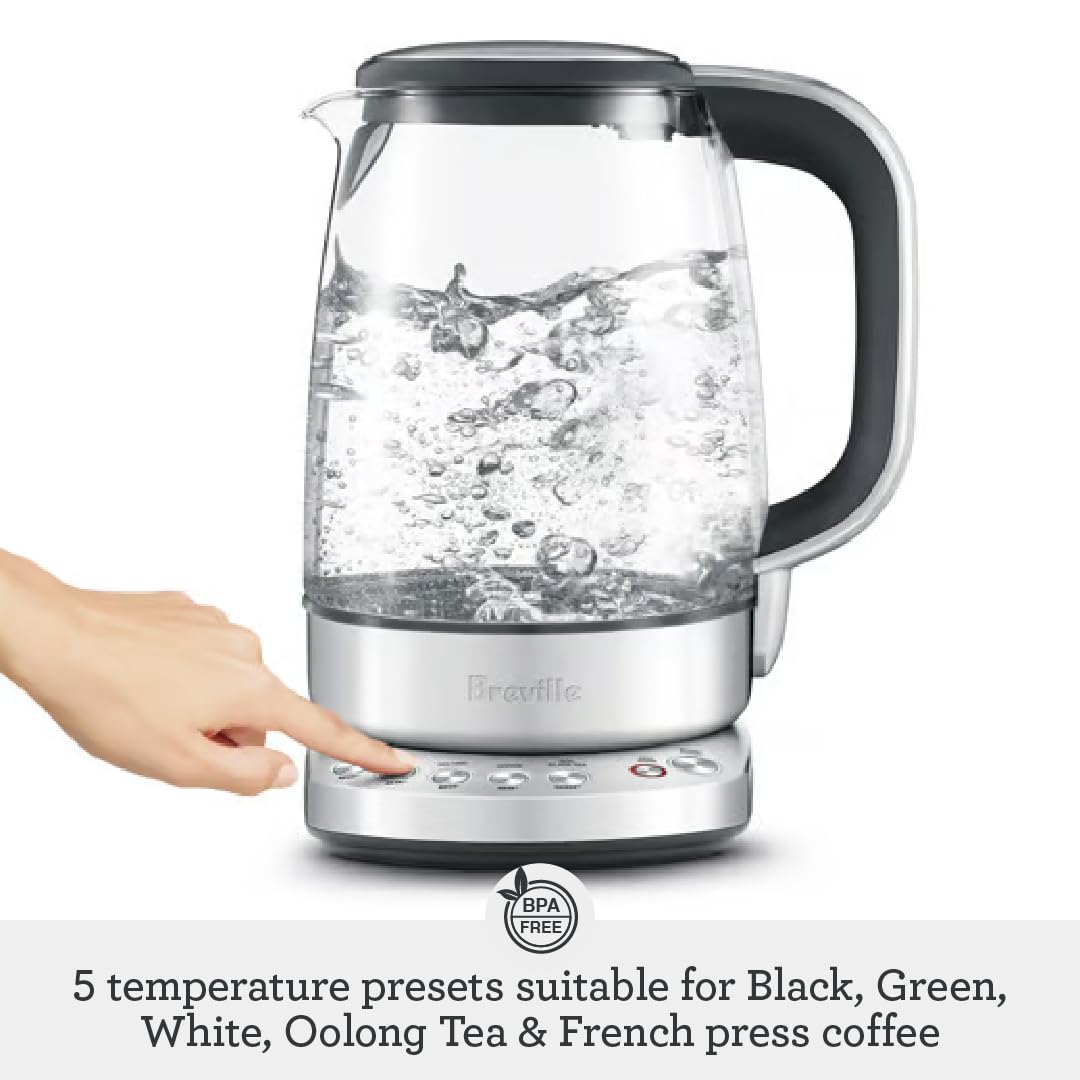 Breville IQ Kettle Pure 1.7L Variable Temperature Water Heater, Brushed Stainless Steel