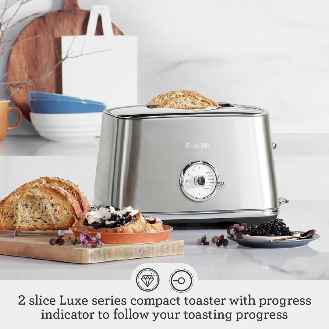 Breville Toast Select Luxe Kitchen Toaster BTA735BTR, 2 Slice, Black Truffle