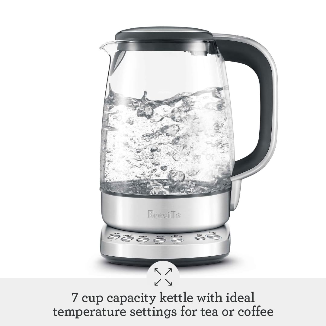 Breville IQ Kettle Pure 1.7L Variable Temperature Water Heater, Brushed Stainless Steel