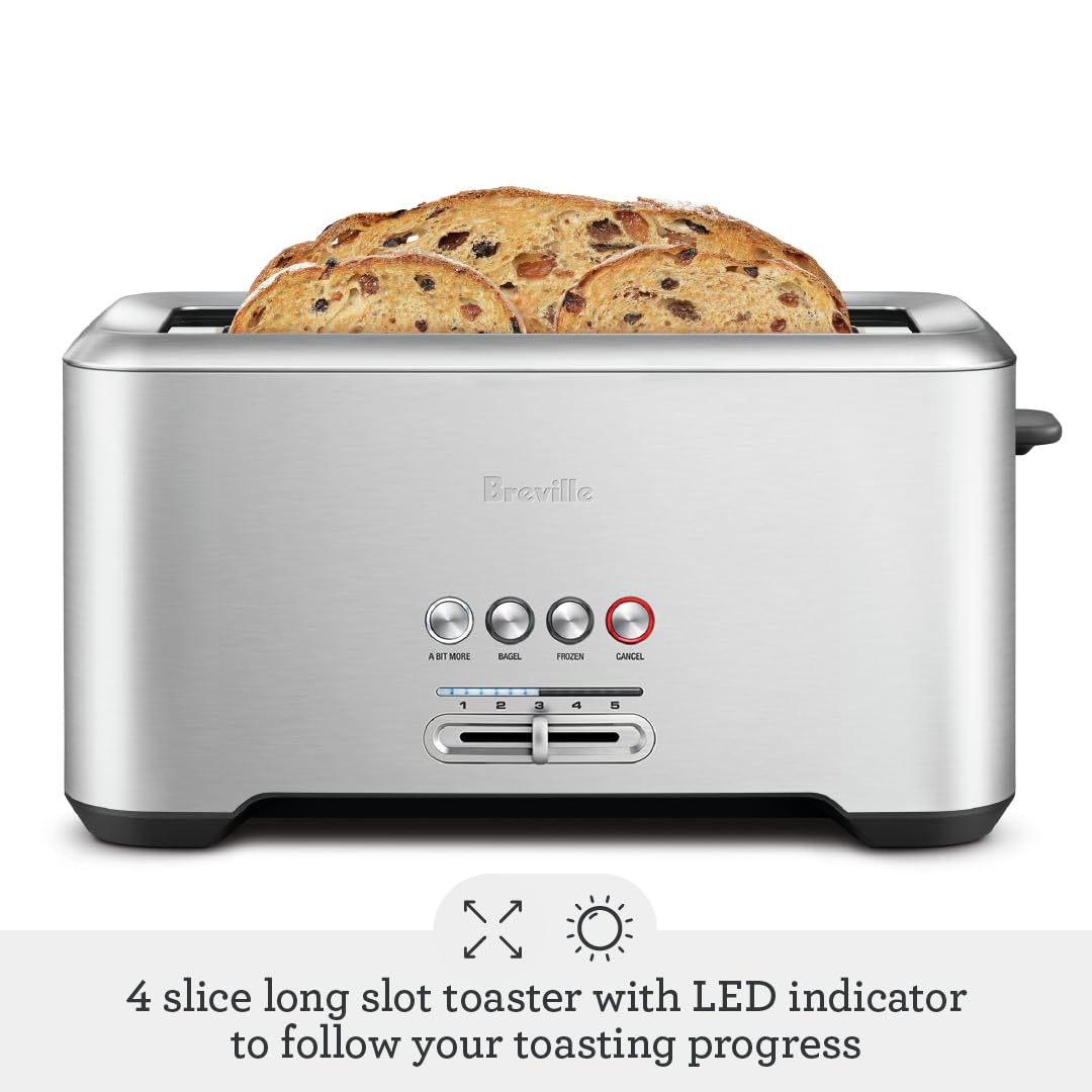 Breville Bit More Toaster, 4 Slice, Brushed Stainless Steel