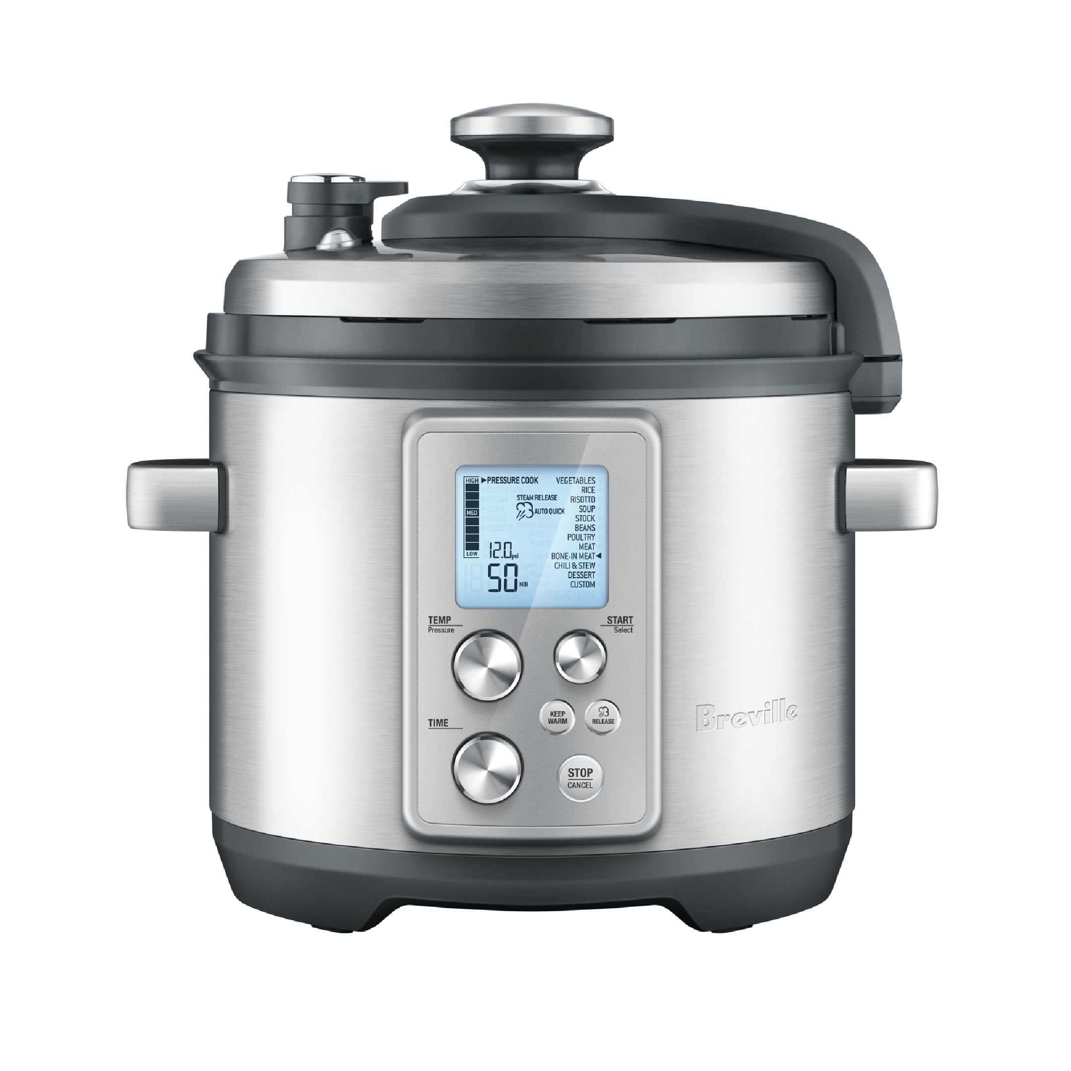 Breville Fast Slow Pro Pressure Cooker BPR700BSS, 6 Quart, Brushed Stainless Steel