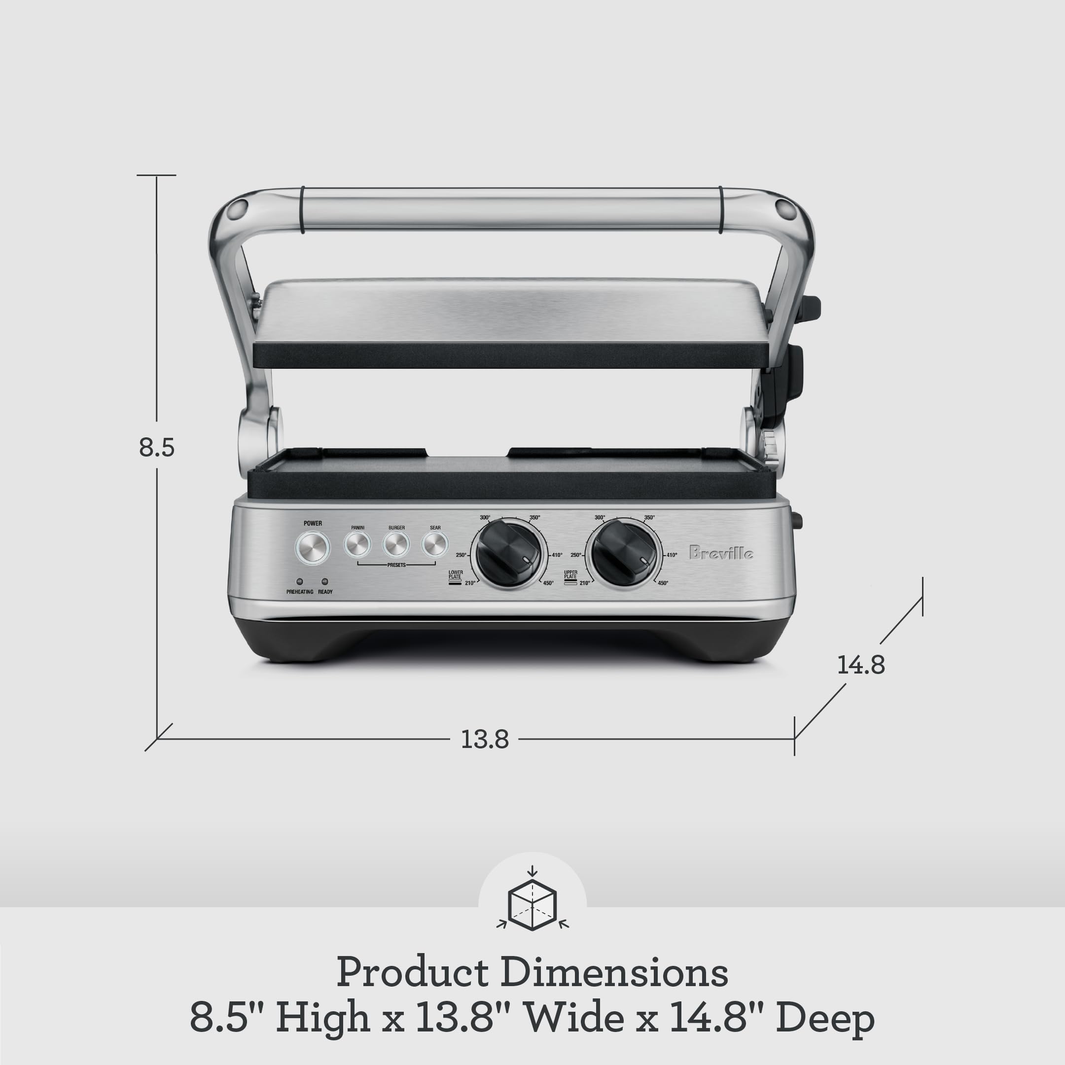 Breville Sear and Press Grill – Brushed Stainless Steel (BGR700BSS)