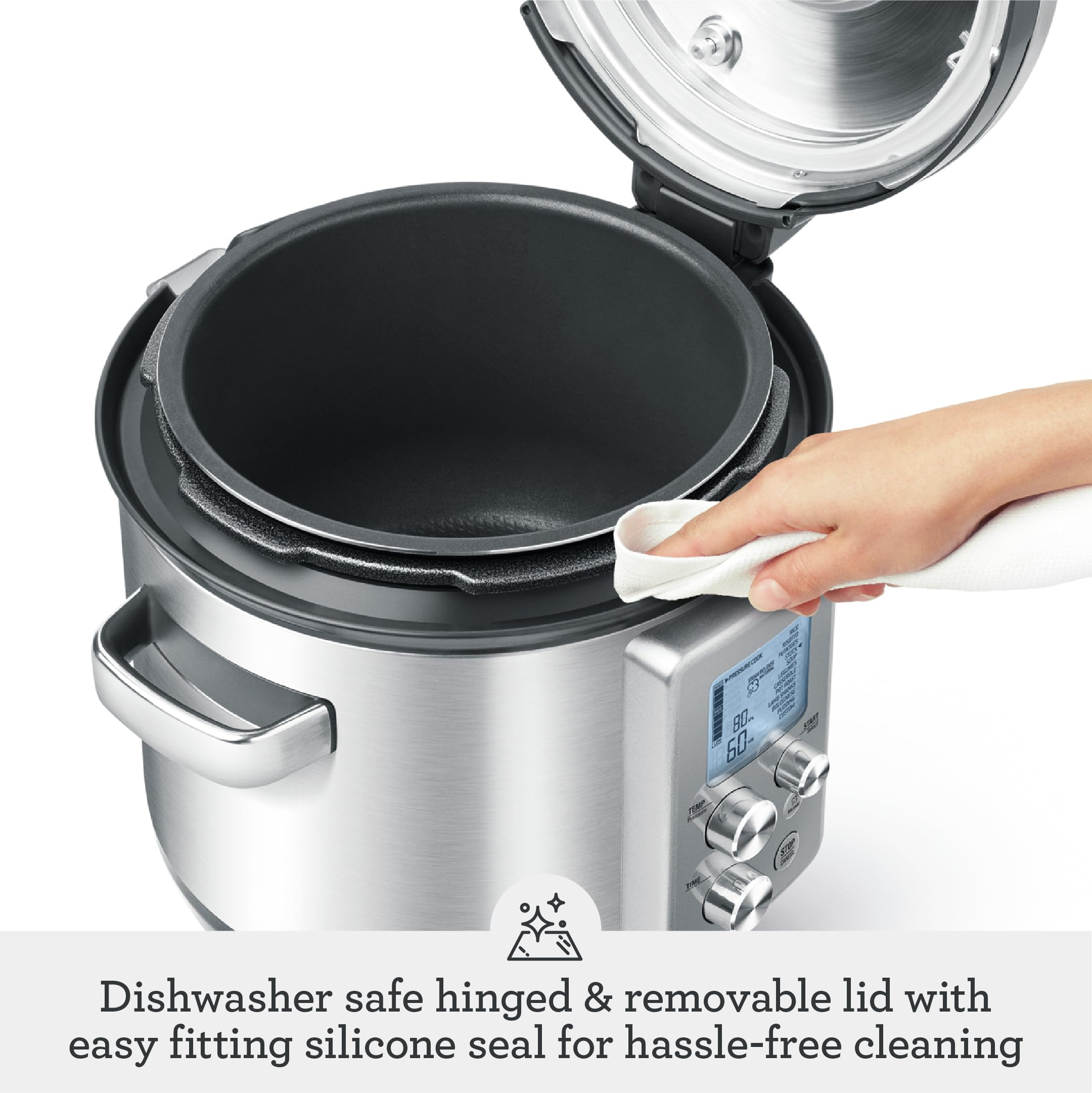 Breville Fast Slow Pro Pressure Cooker BPR700BSS, 6 Quart, Brushed Stainless Steel