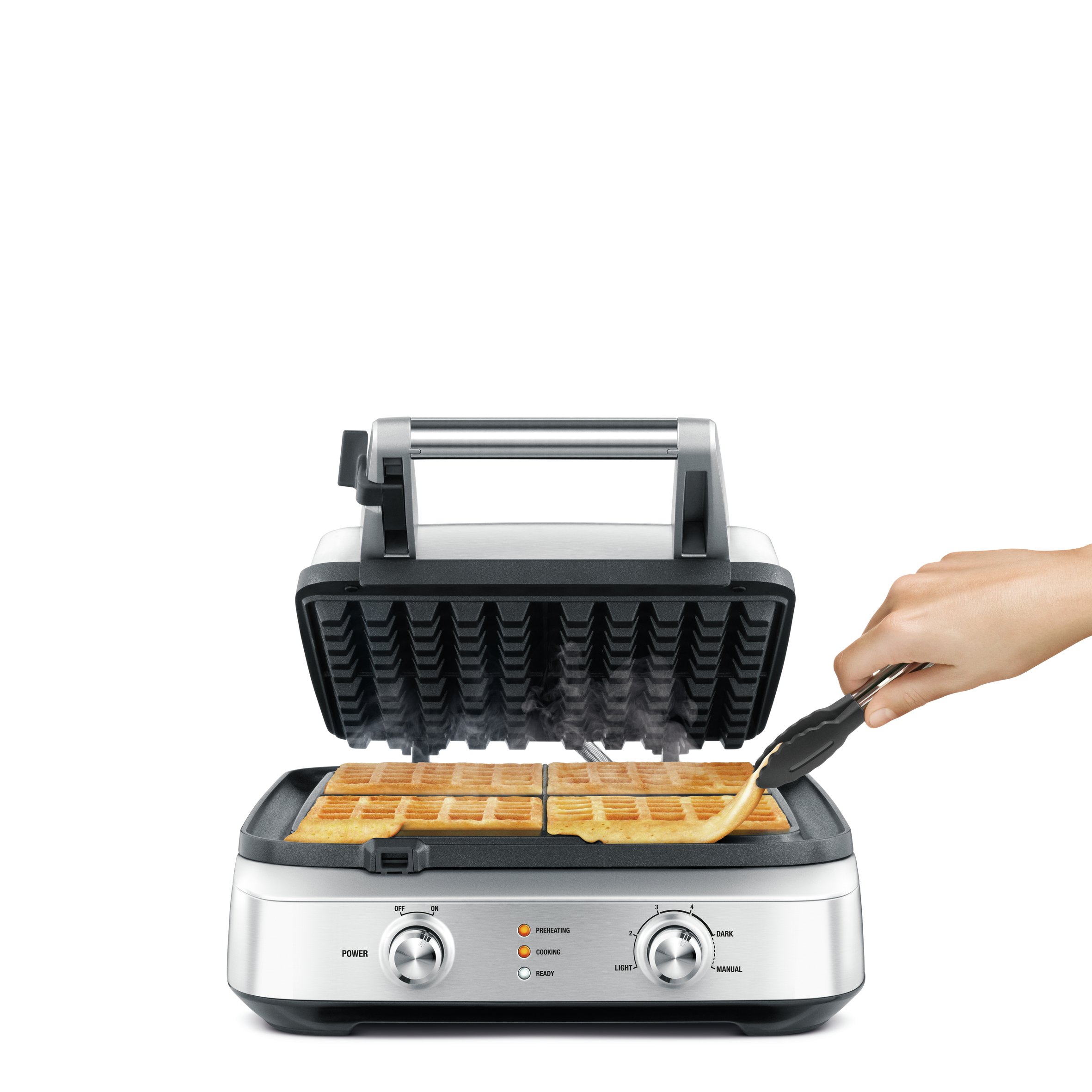 Breville Smart Waffle 4-Slice Waffle Maker – Silver