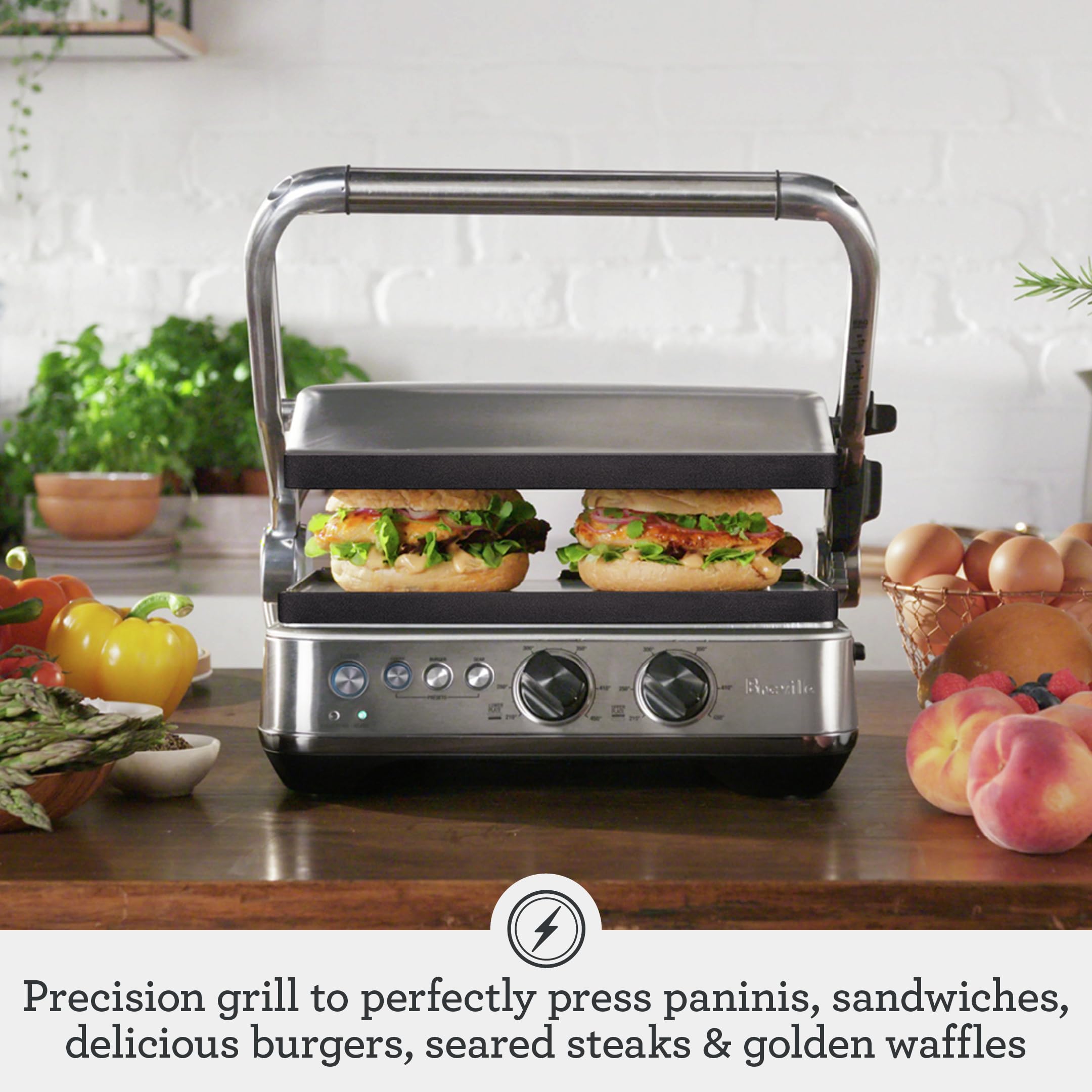 Breville Sear and Press Grill – Brushed Stainless Steel (BGR700BSS)