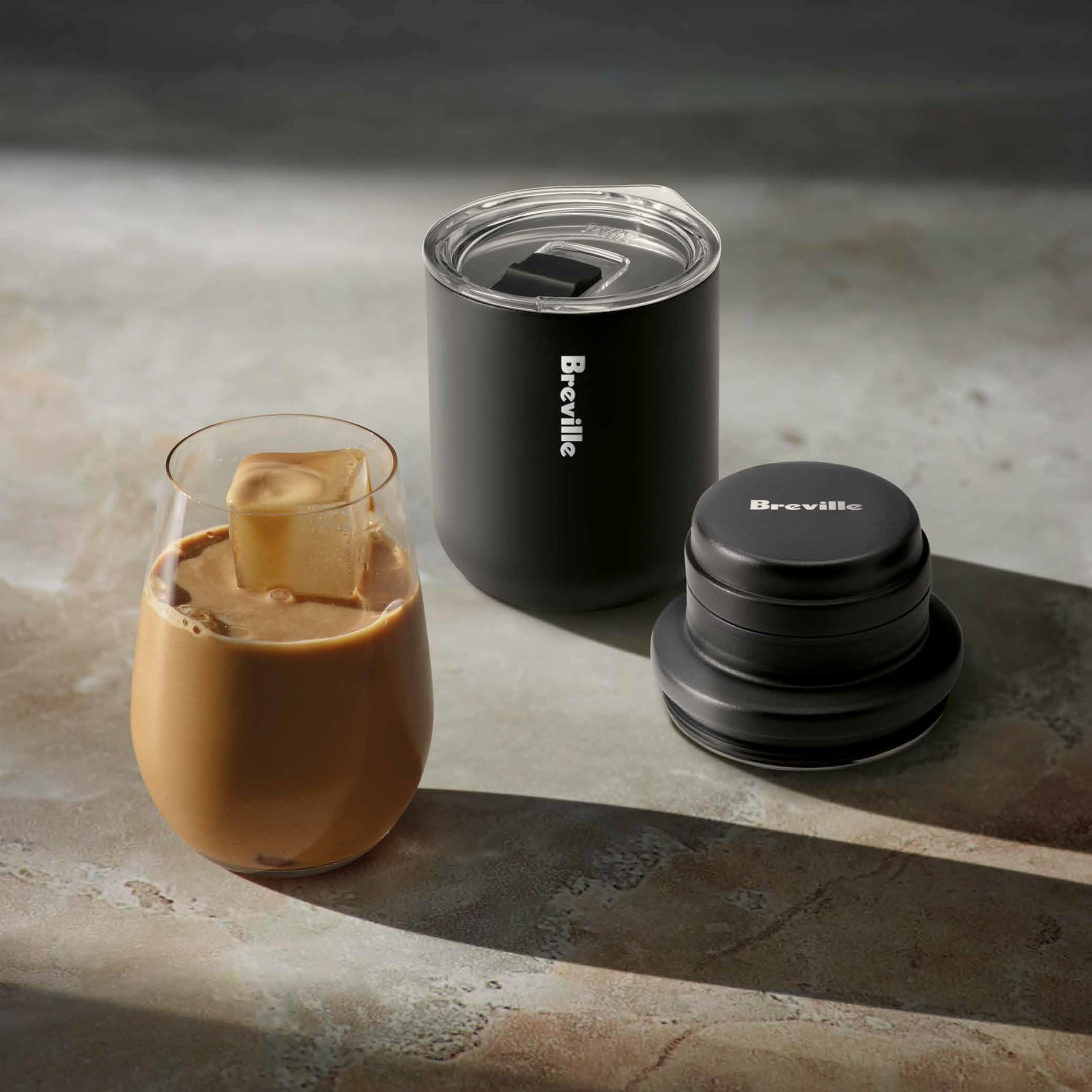 Breville Shake and Take Thermal Travel Cup and Cocktail Shaker – Black Truffle